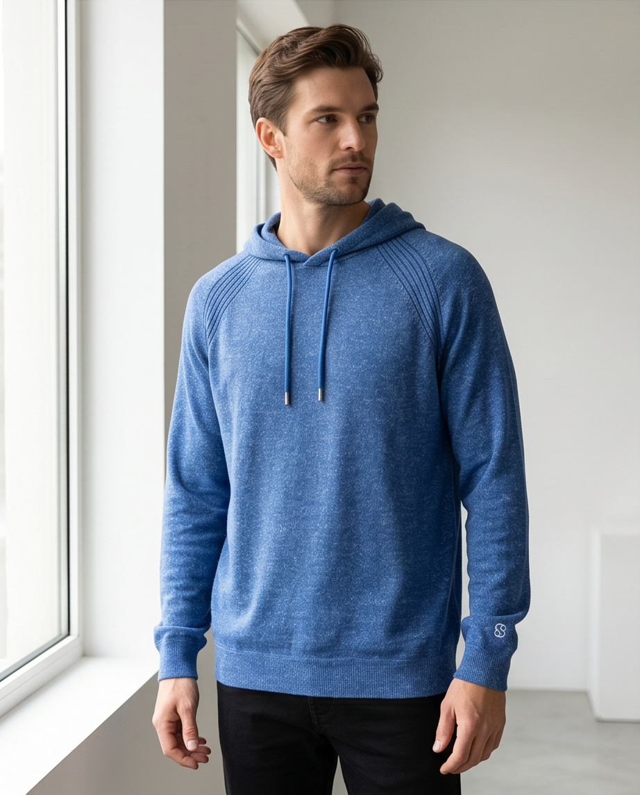 S.Oliver pull capuche bleu homme - neuf - XL