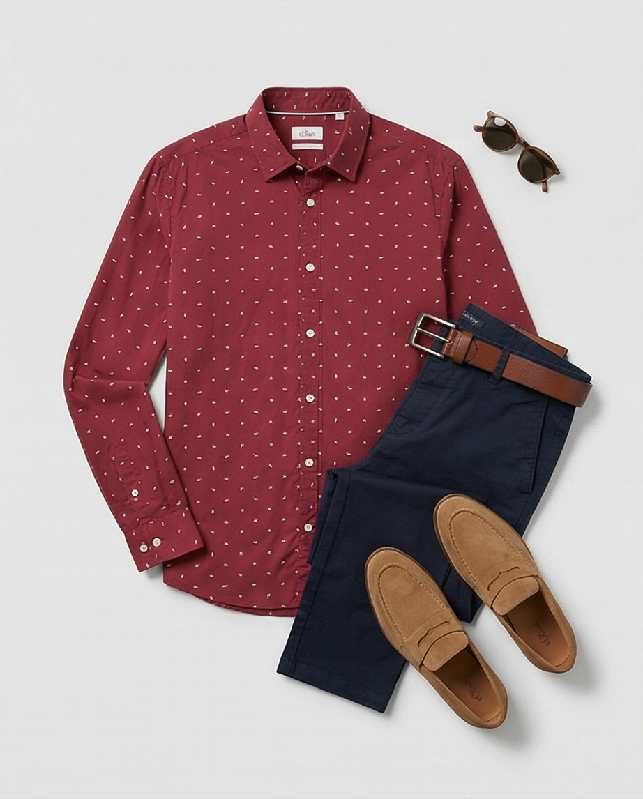 S.Oliver chemise homme Bordeaux taille M