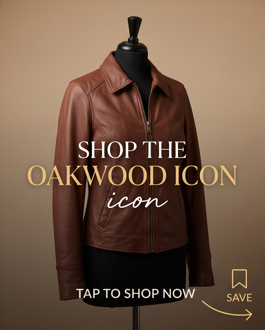veste en cuir marron Oakwood — taille 38