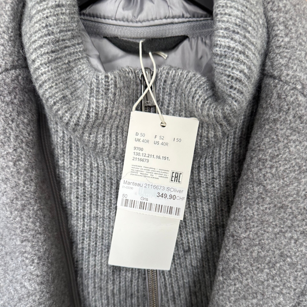 S.Oliver Manteau Veste Homme - Neuf - 50
