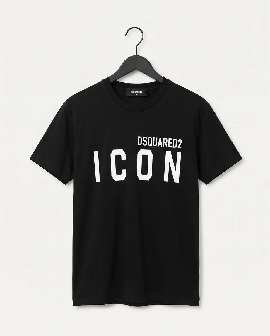 DSQUARED2 – T-shirt ICON Noir – Taille M – Made in Italy