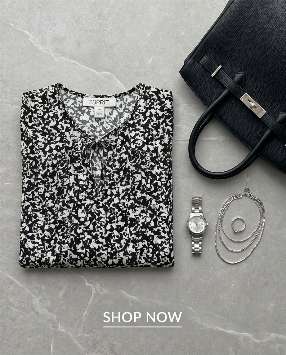 Blouse Esprit Noir & Blanc — Neuve — Taille L & XXL