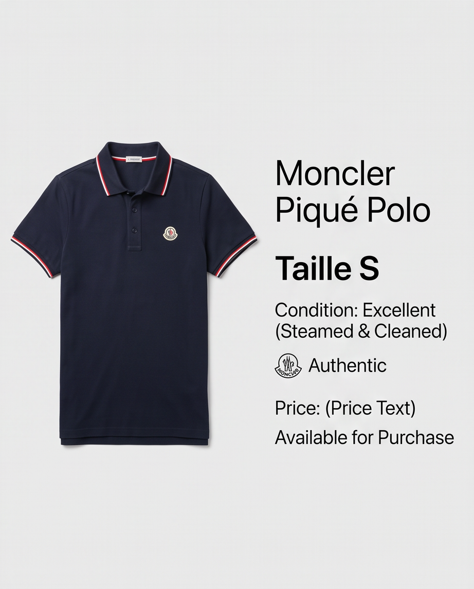 ✨ MONCLER – Polo Homme – Taille S — très bon état
