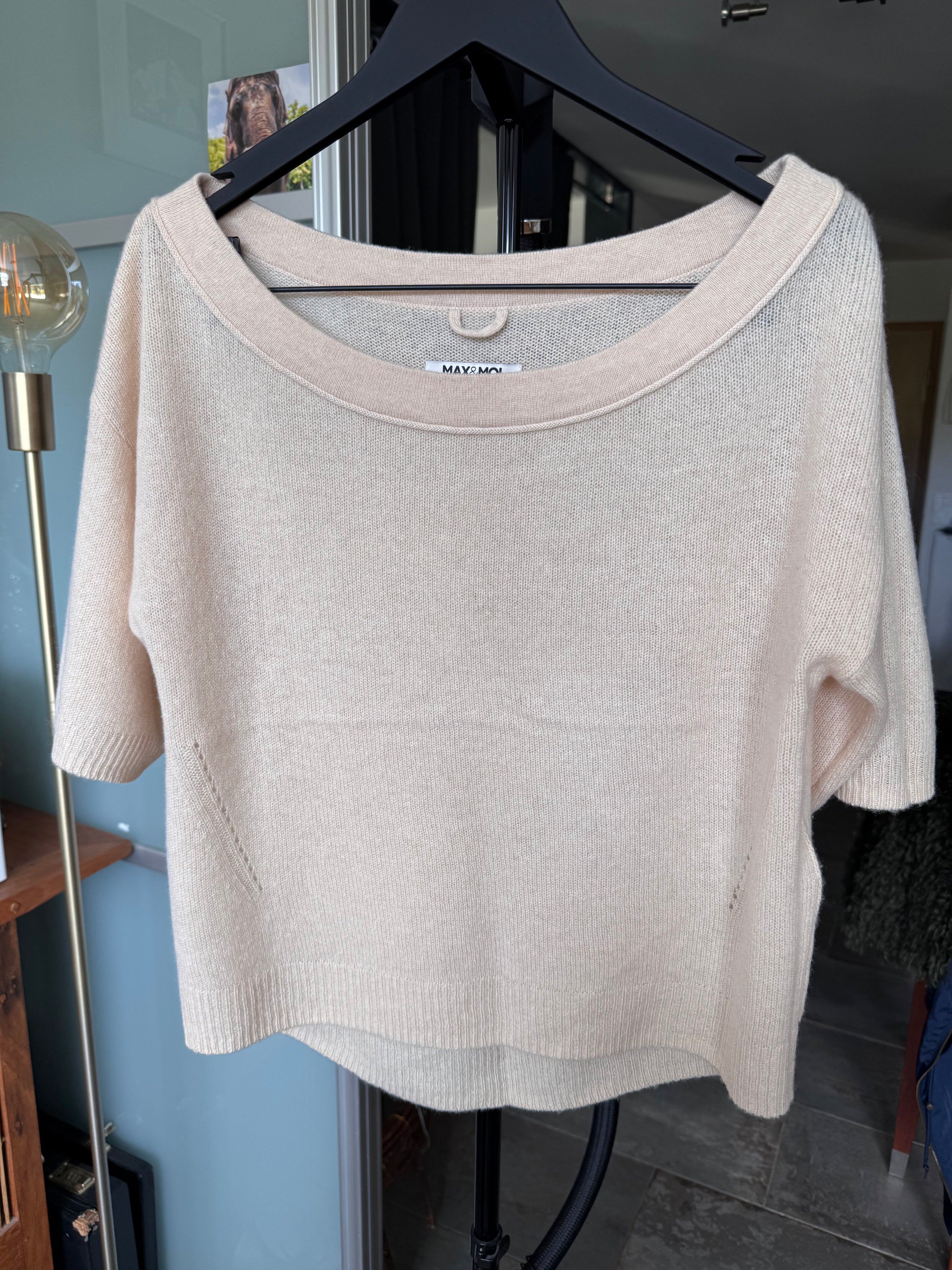 Pull Max&Moi beige élégant, 100% cachemire taille XS
