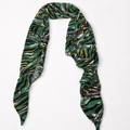 Bandana LPB imprimé zèbre vert, jaune et violet neuf