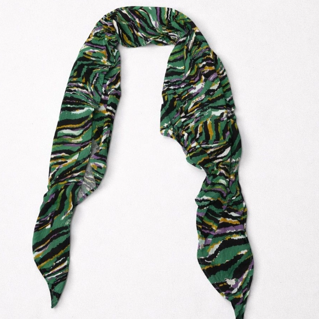 Bandana LPB imprimé zèbre vert, jaune et violet neuf