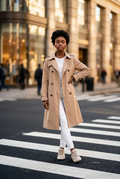 JJ BENSON Trench-coat classique beige en taille 44