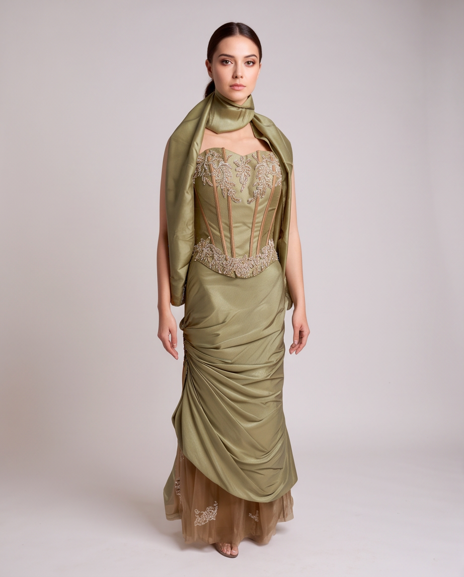 Robe exceptionnelle Dorée Jora Collection  — Taille 36