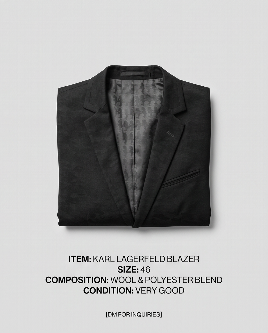 KARL LAGERFELD – VESTON HOMME — TAILLE 46 — TRÈS BON ÉTAT