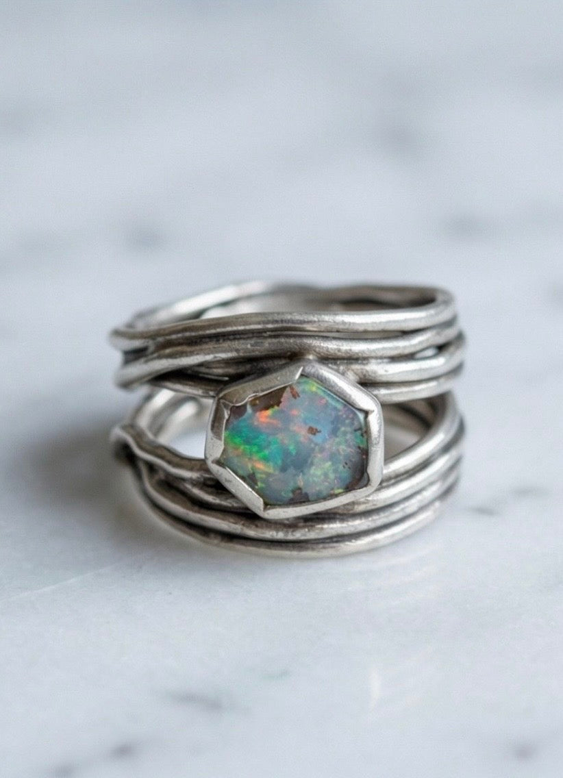Bague argent opale magnifique