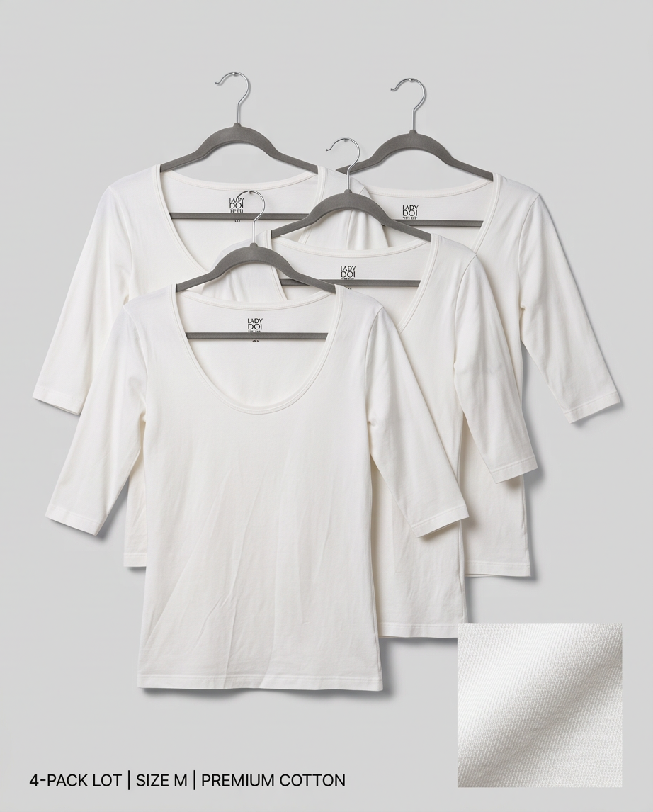 Lot de 4 t-shirts blancs — très bon état — taille M