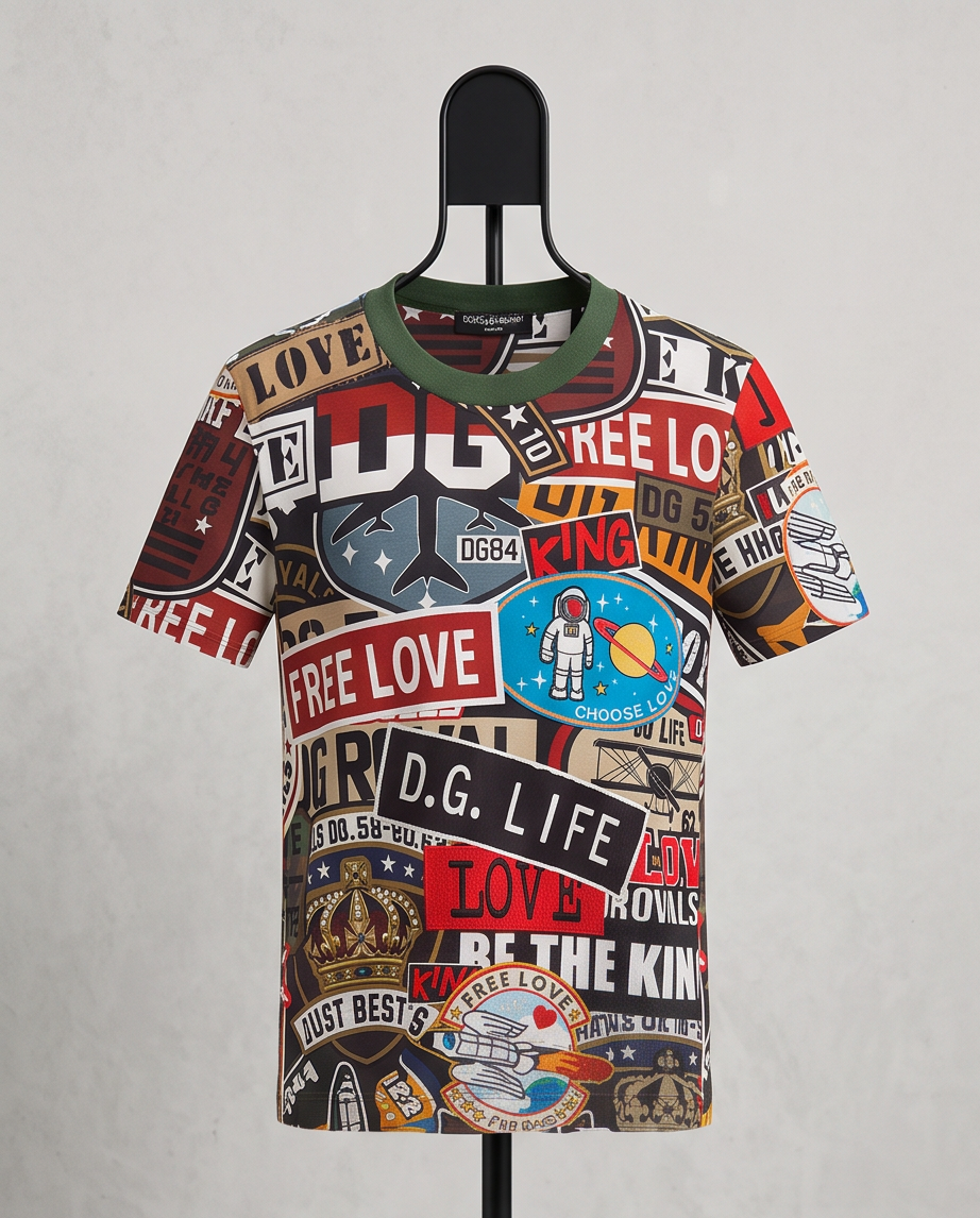 DOLCE & GABBANA – T-shirt DG Free Love / King – Taille 48