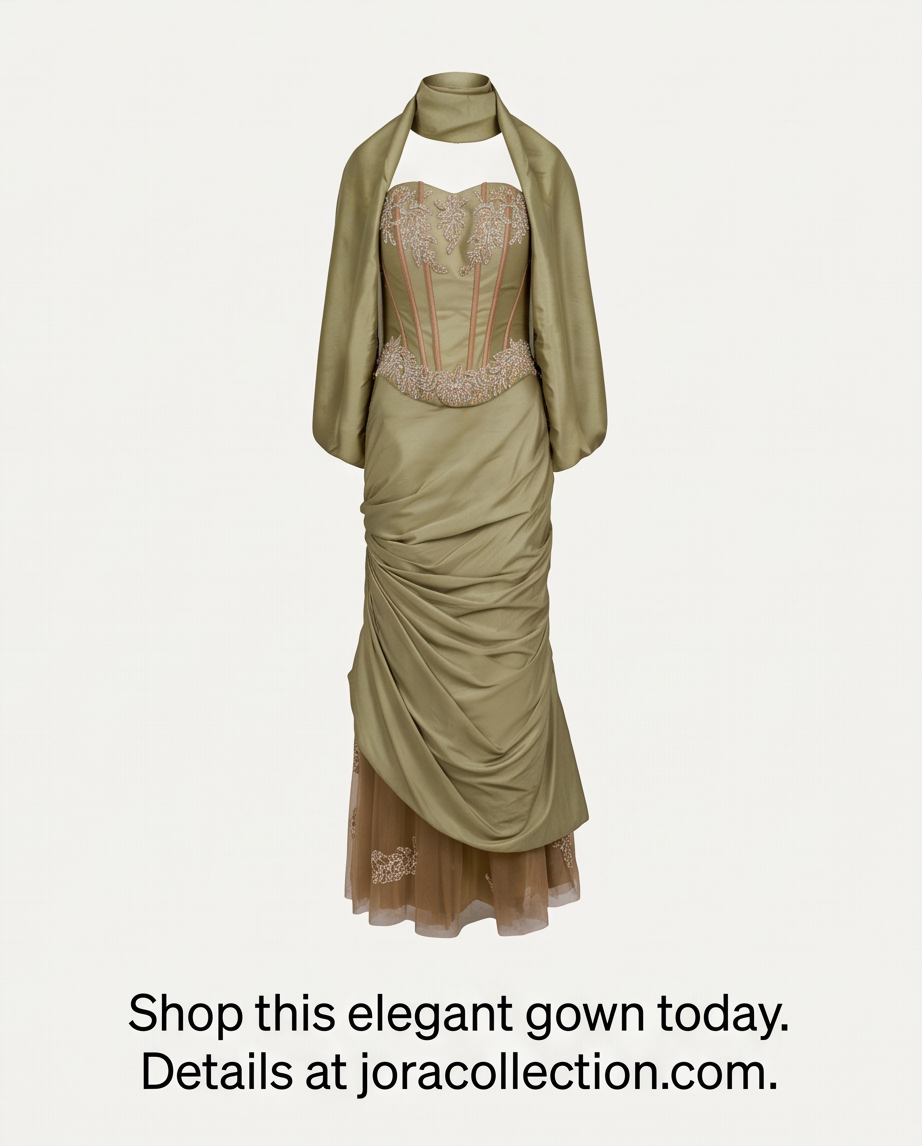 Robe exceptionnelle Dorée Jora Collection  — Taille 36