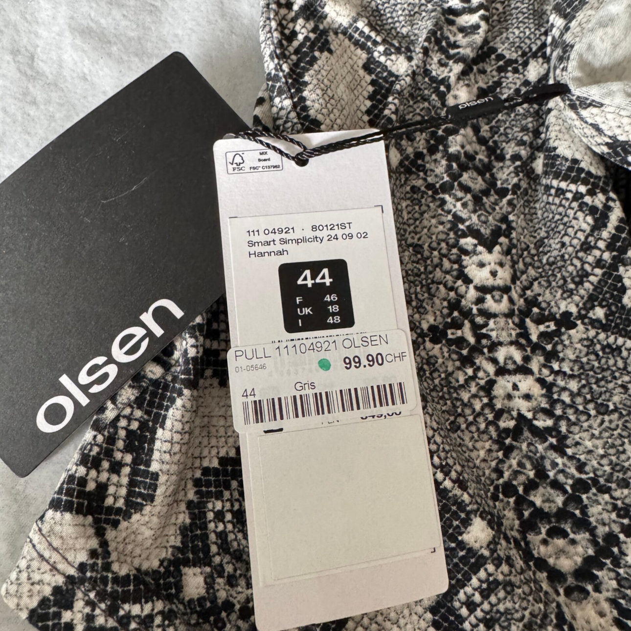 olsen tunique - neuve - 44