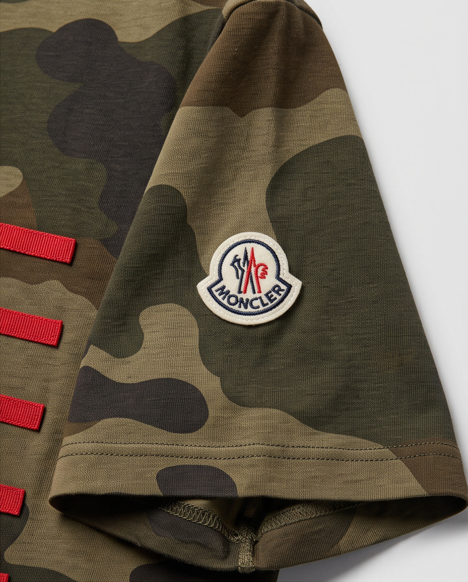 MONCLER – T-shirt Homme Camouflage – 100 % Coton – Taille S