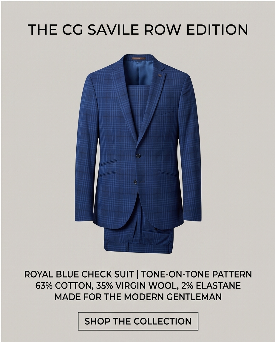 Costume homme SAVILE ROW by CG – Bleu à carreaux – T. 44/46 — très bon état