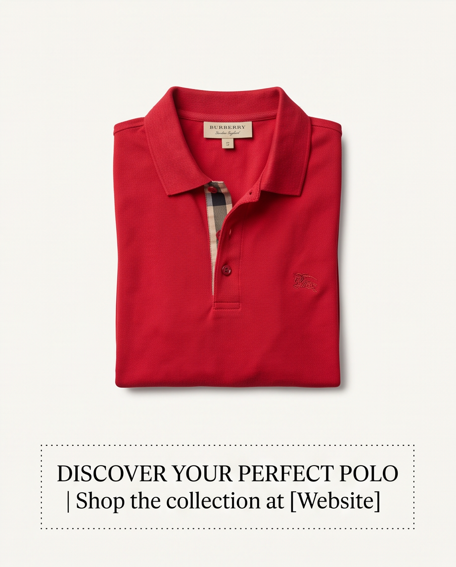 Polo BURBERRY Homme Rouge – Taille XS – Très bon état