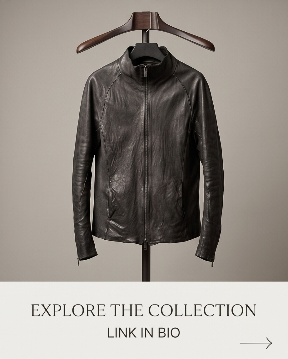 Veste cuir homme – Créateur japonais – Pièce d’exception – Très rare
