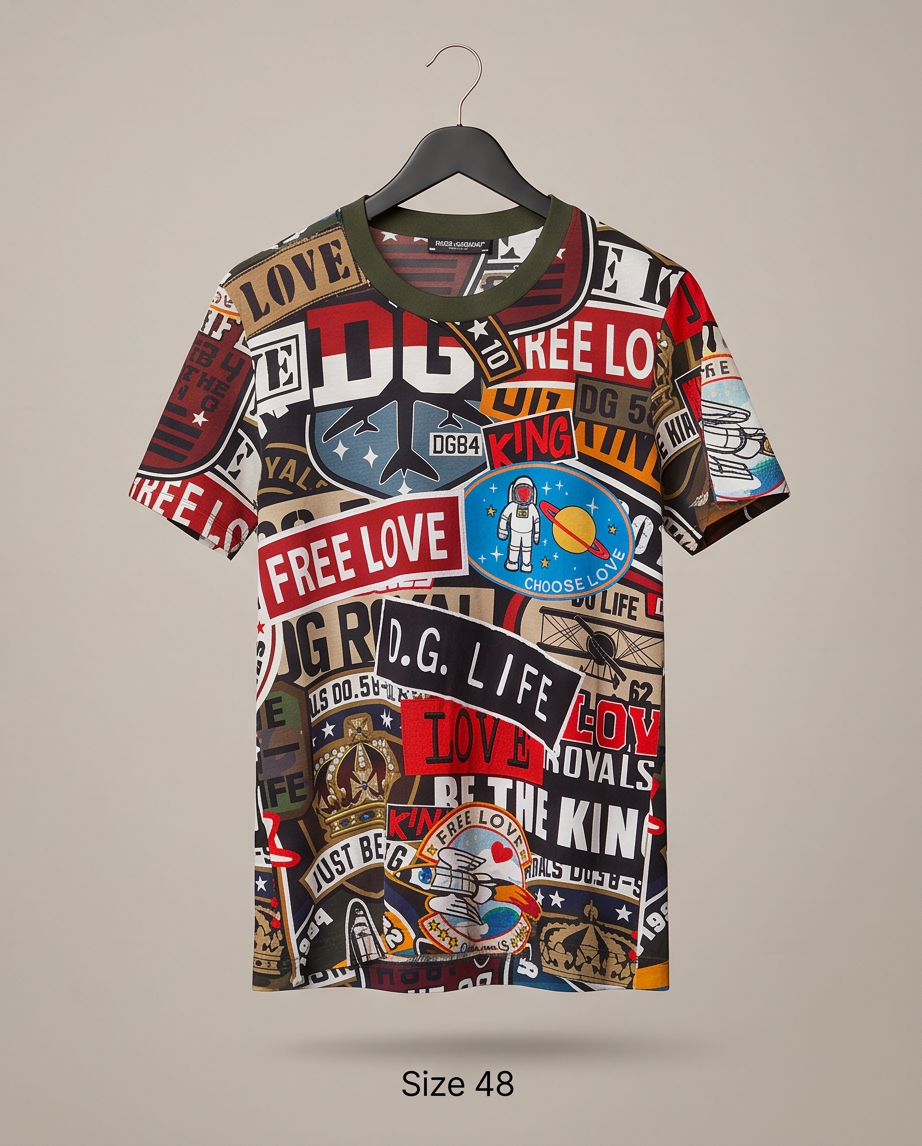 DOLCE & GABBANA – T-shirt DG Free Love / King – Taille 48