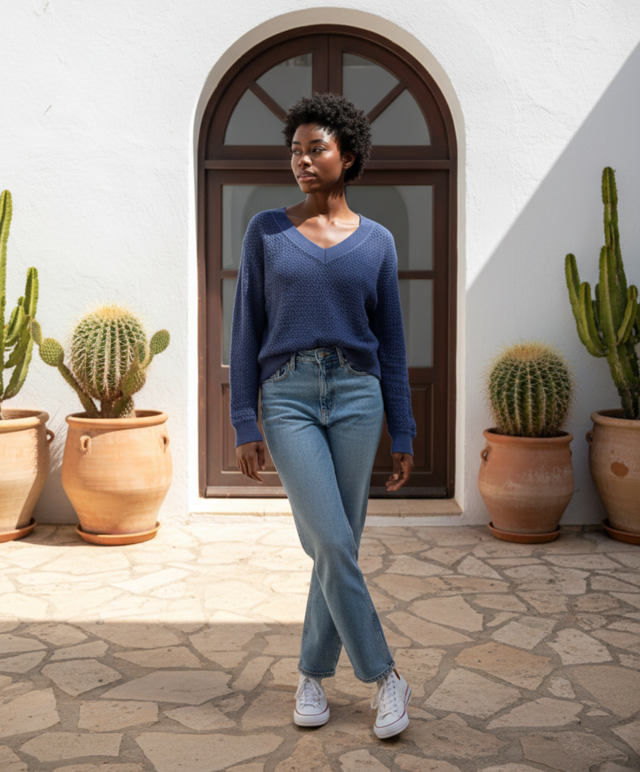 Pull Esprit bleu marine, ajouré - très bon état - M