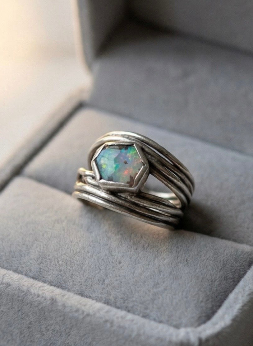 Bague argent opale magnifique