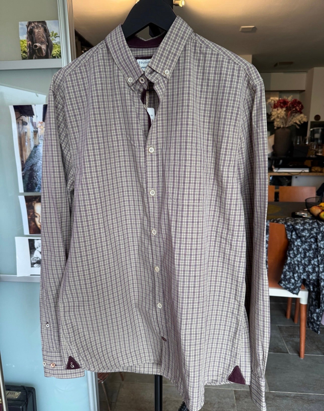 Colours & Sons Chemise homme Merlot Check taille M neuve