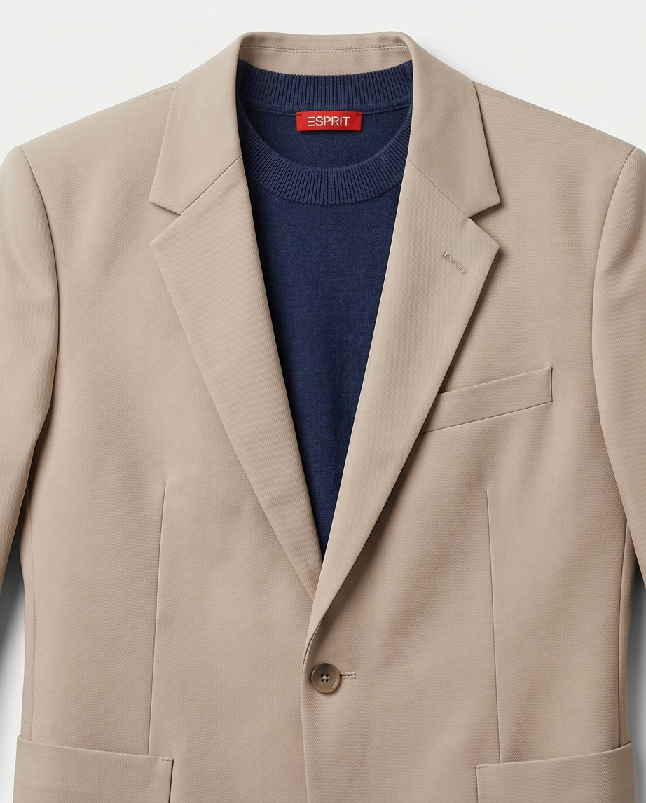 Pull Esprit Homme Coton Lyocell Marine — Neuf — Taille L