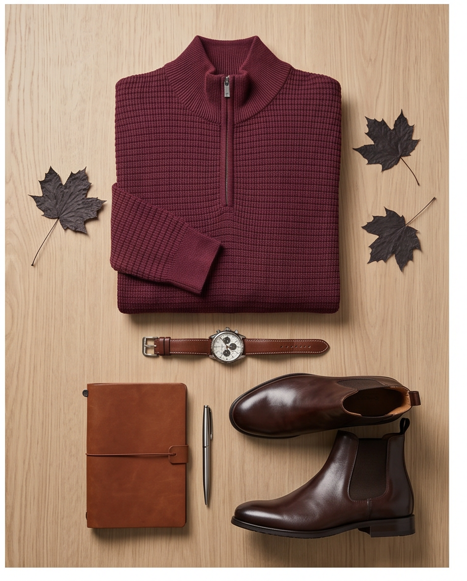 Pull Esprit Homme Coton Bordeaux Col Zippé — Neuf — Taille XL