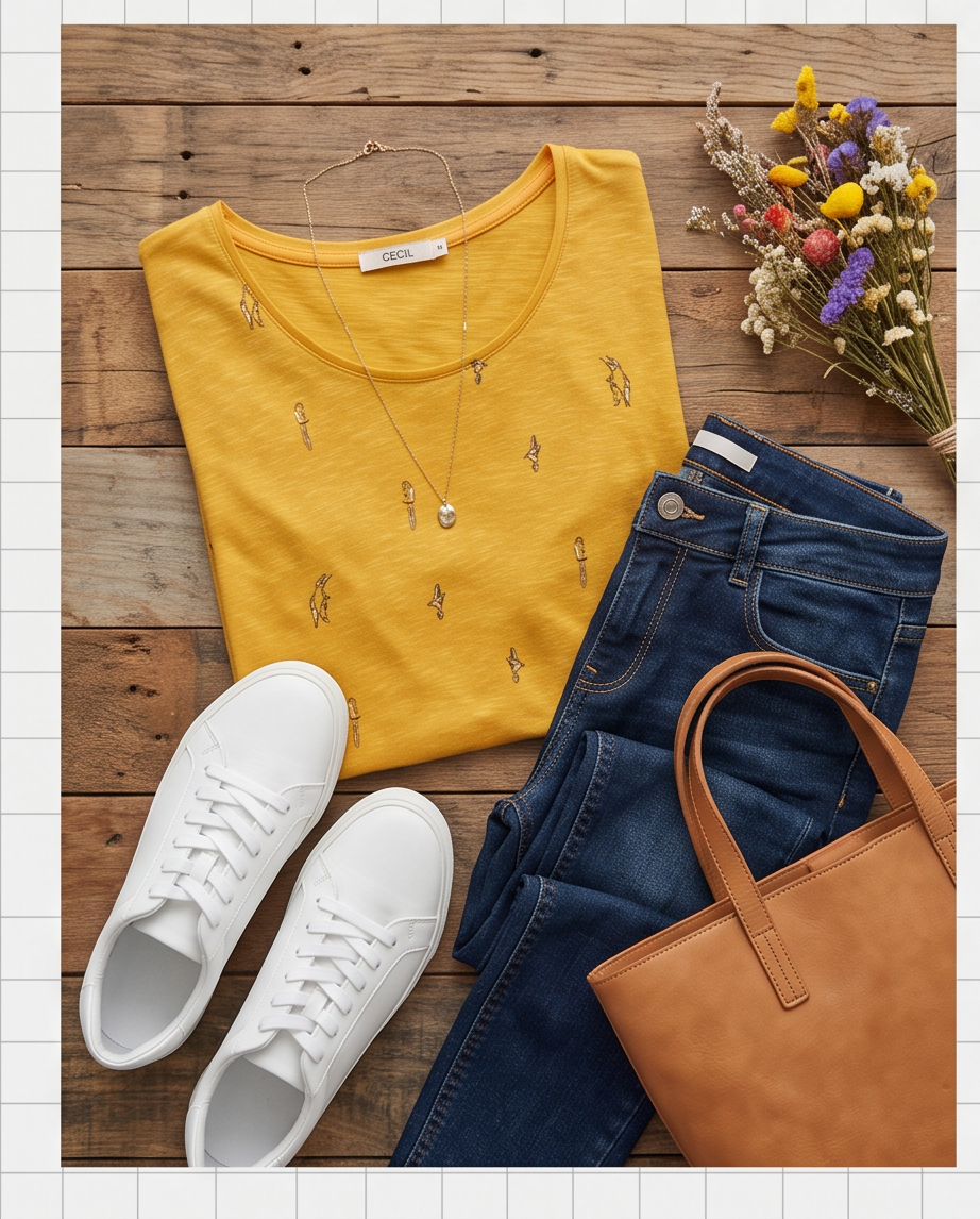 Cecil T-shirt jaune - très bon état - taille M