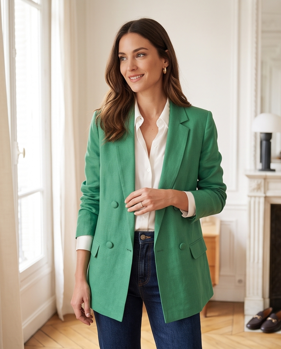 Blazer vert lin Grace & Mila - neuf -  taille S & XS