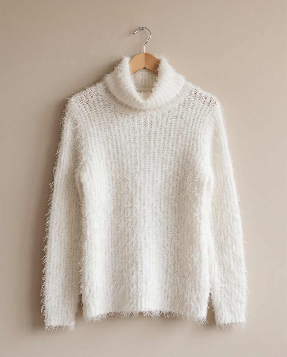 Pull col roulé blanc — très bon état — taille M