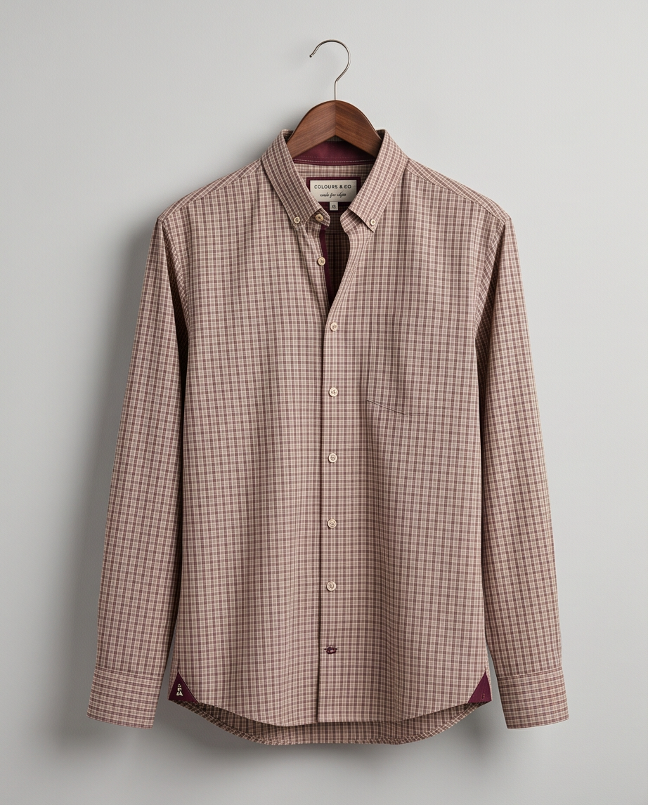 Chemise Colours & Sons À Carreaux Merlot — Coton — Neuve — Taille M