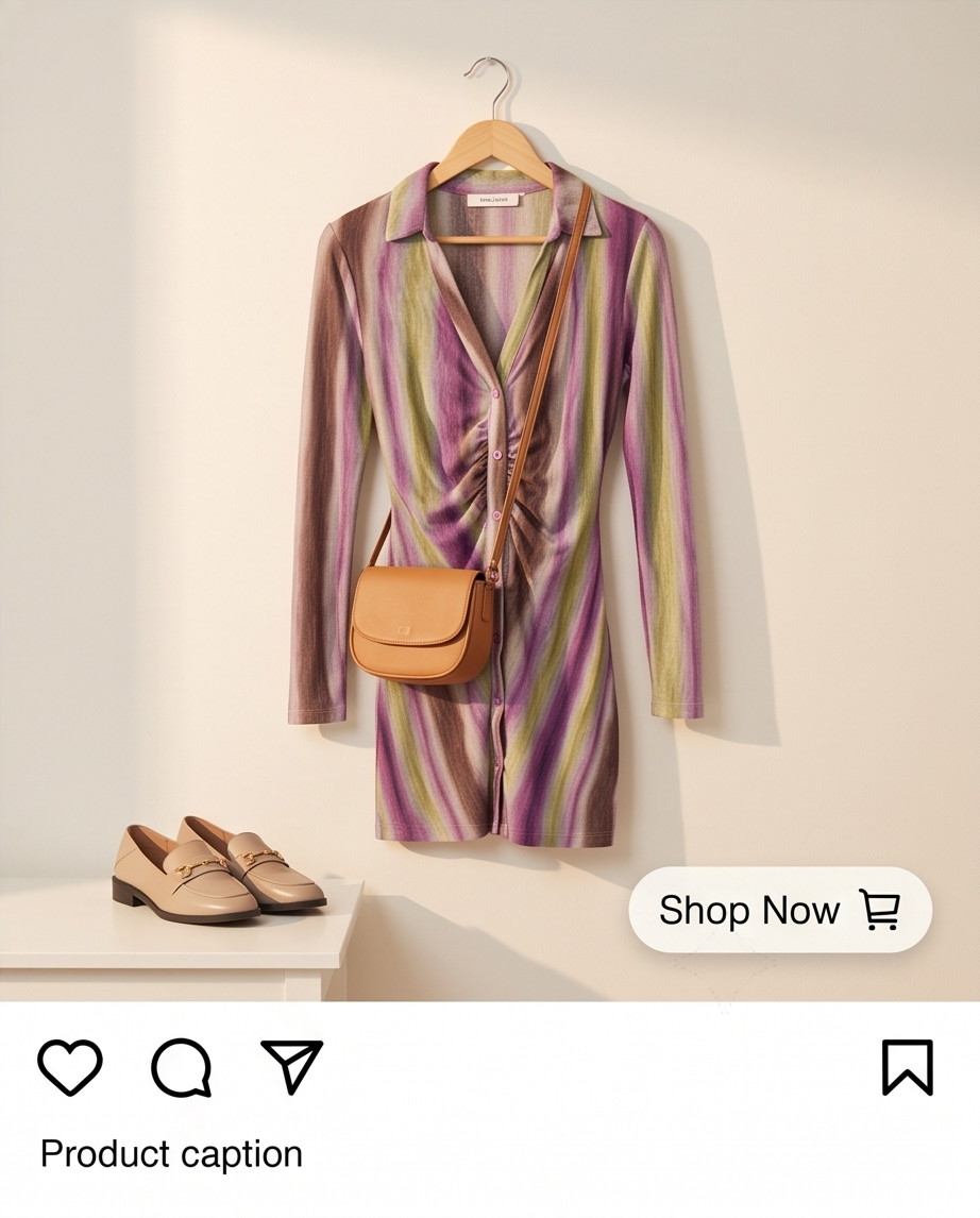 PULL&BEAR Robe green/purple/brown - neuve - taille L