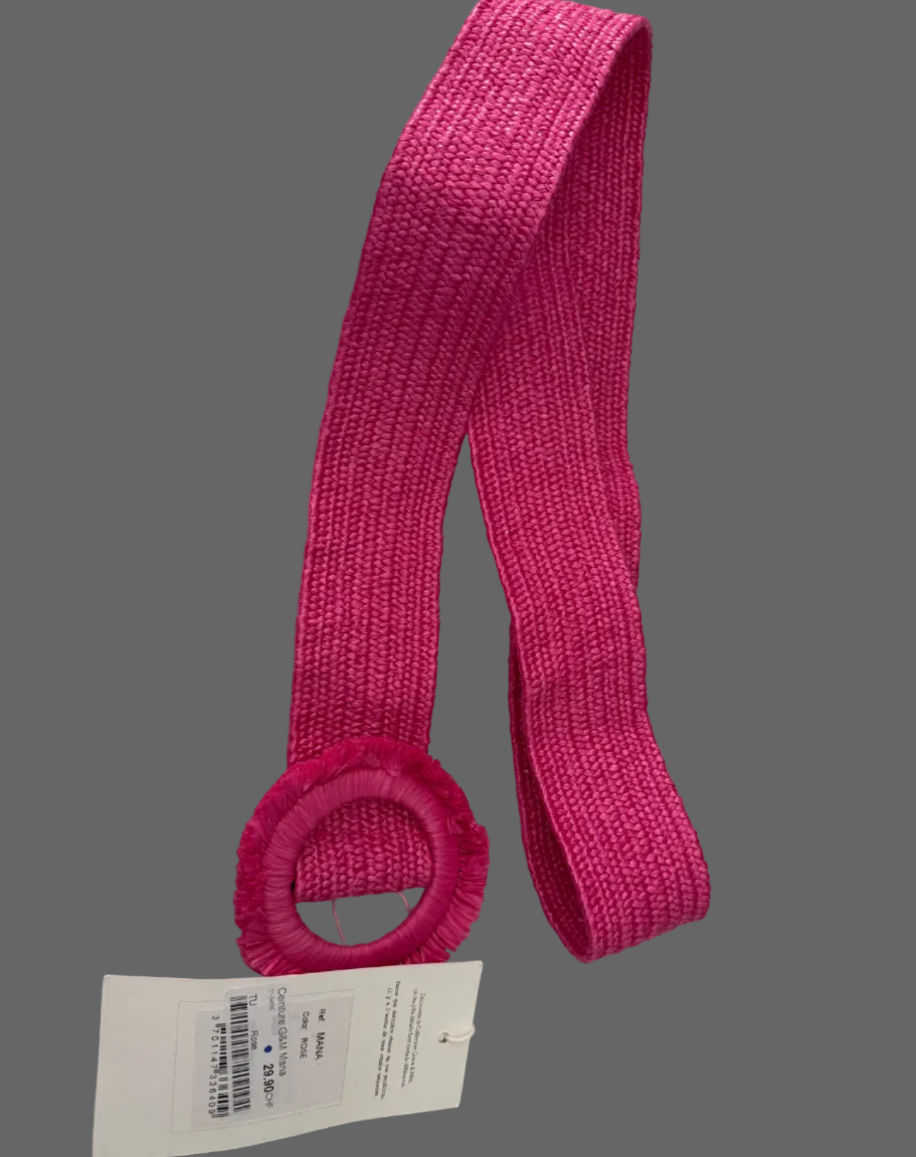 Grace & Mila Ceinture MANA rose en raphia neuve