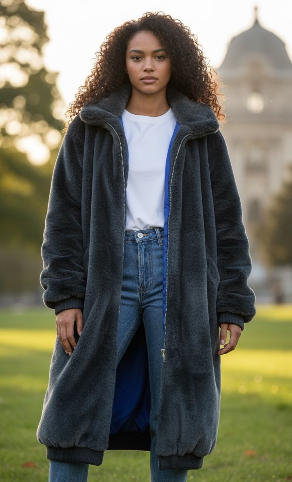 UGG Manteau d'hiver en fausse fourrure bleu neuf taille XS