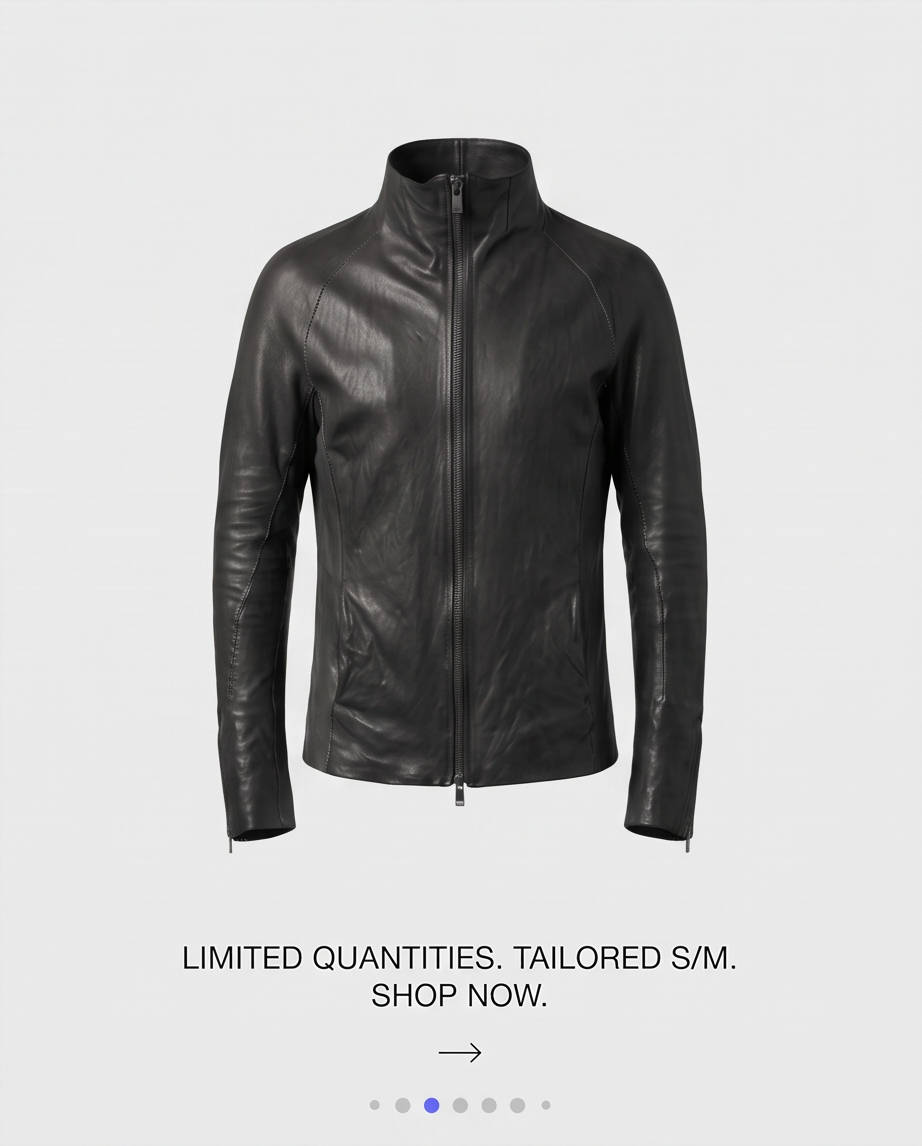 Veste en Cuir Créateur Japonais — Unisexe — Comme Neuve — Taille S/M