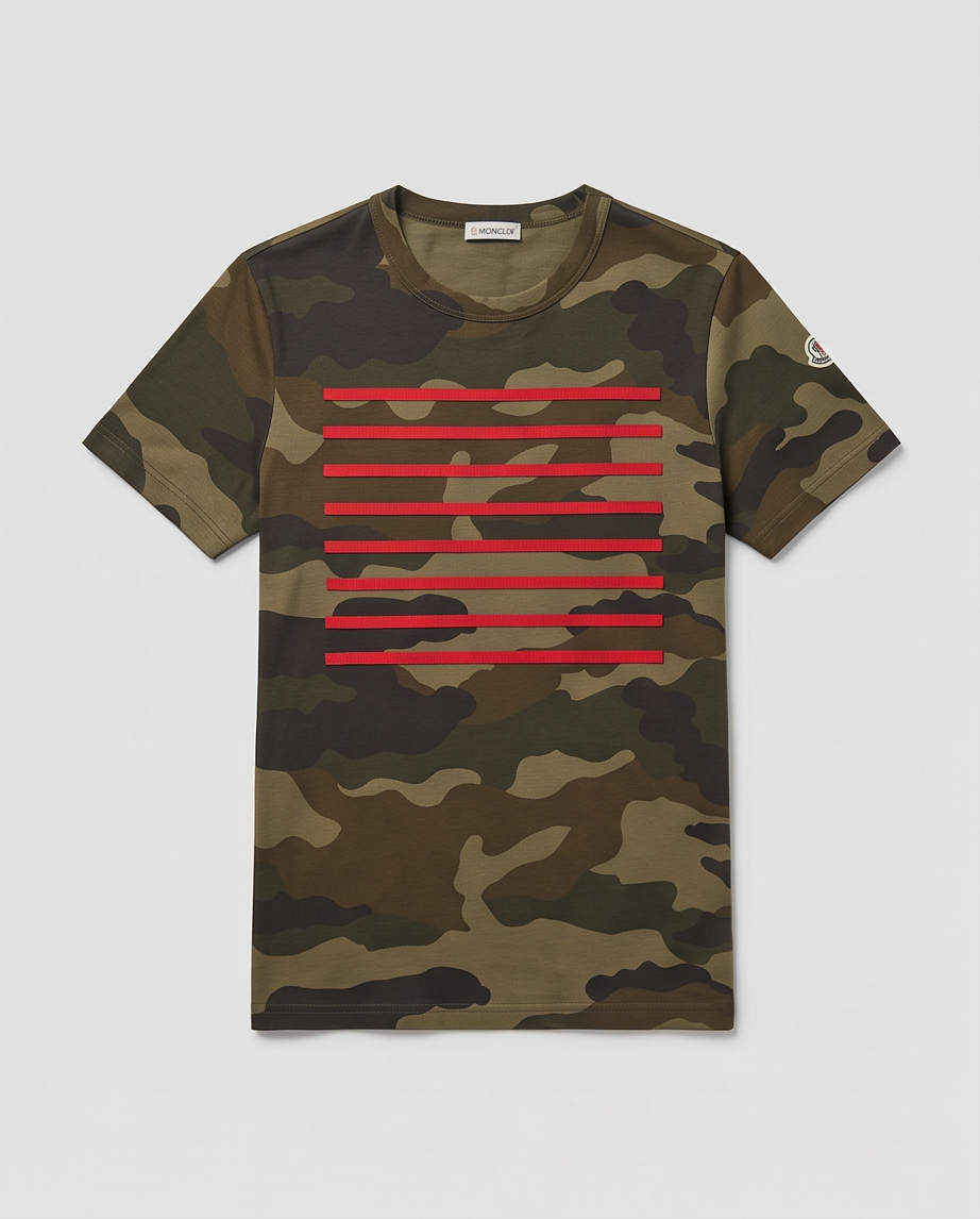 MONCLER – T-shirt Homme Camouflage – 100 % Coton – Taille S