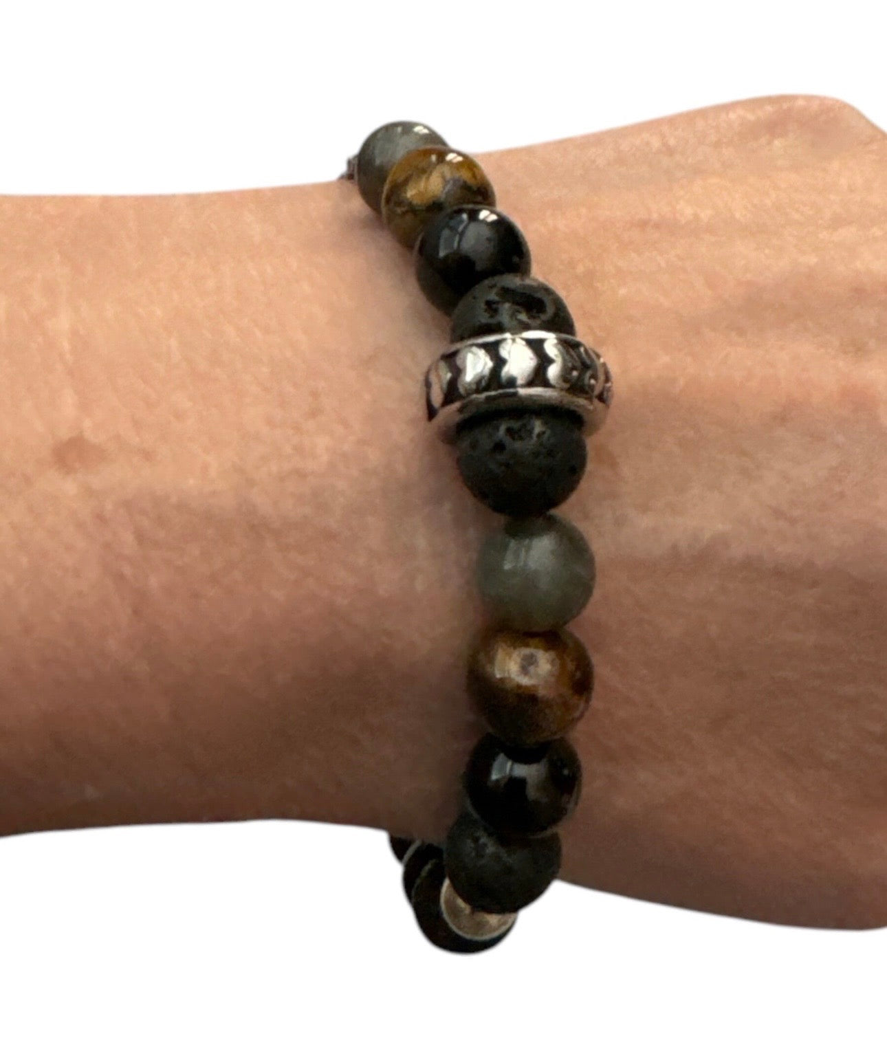 Bracelet Croix et Pierres Naturelles neuf