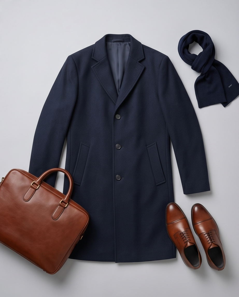Manteau S.Oliver Bleu Marine — 50% Laine — Neuf — Tailles 48/50/52