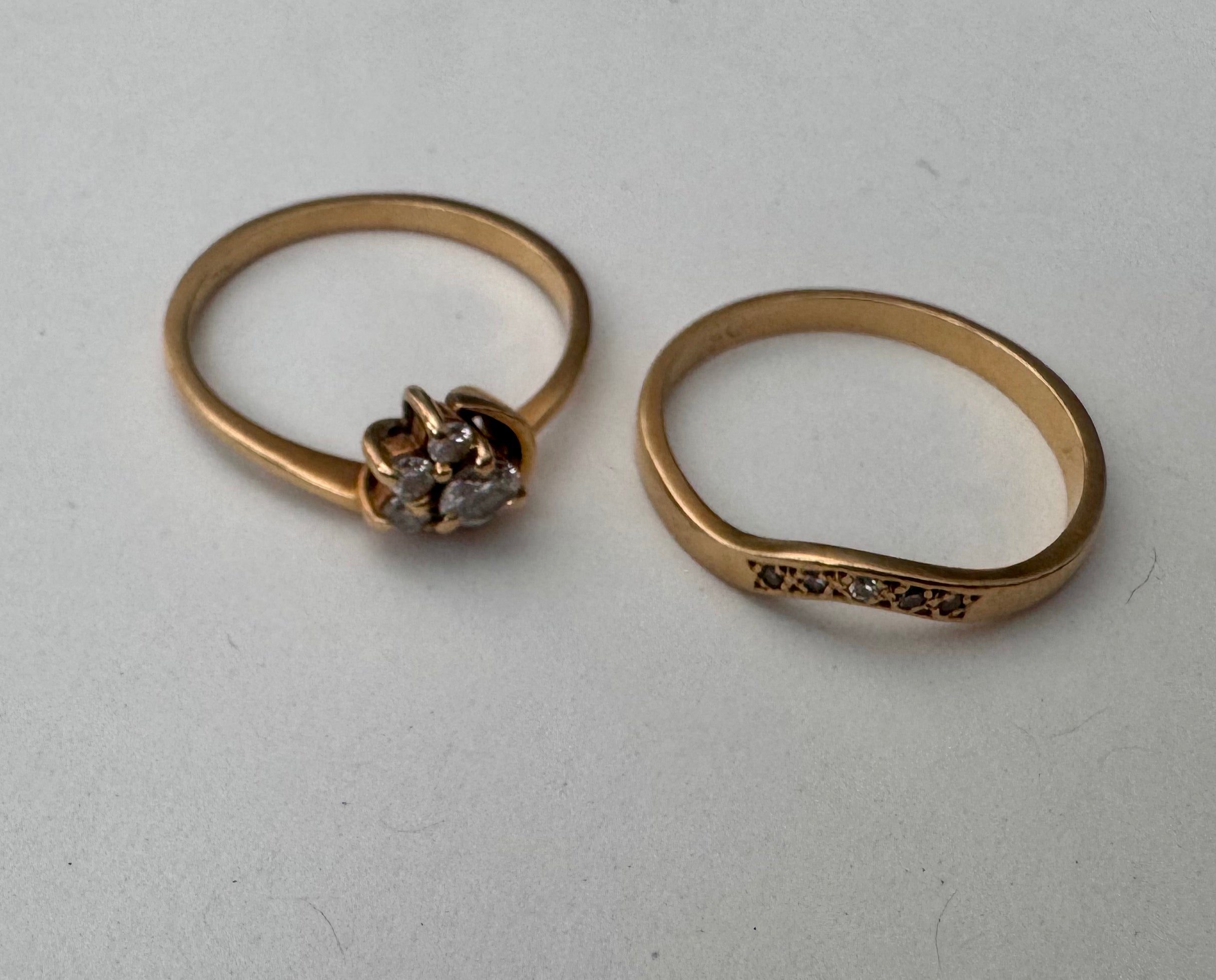 Ensemble de mariage australien en or jaune et neuf diamants – Taille 58