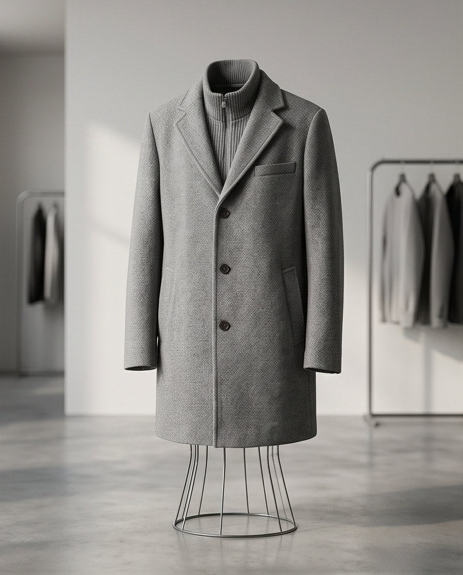 Manteau S.Oliver Homme Gris — 50% Laine — Neuf — Taille 50