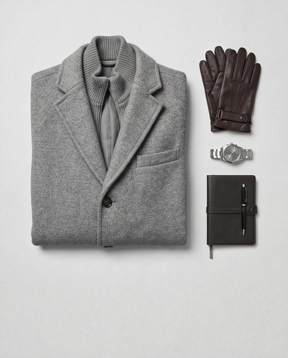 Manteau S.Oliver Homme Gris — 50% Laine — Neuf — Taille 50