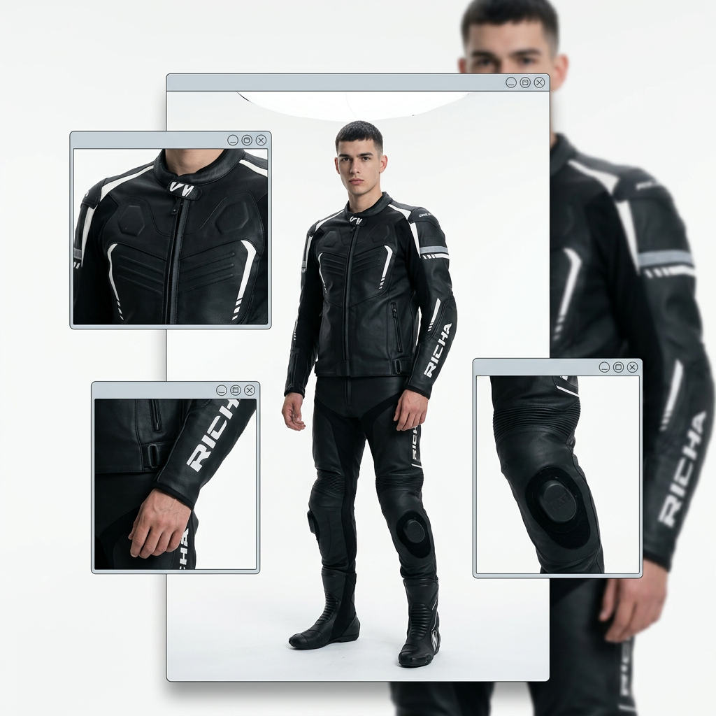 RICHA VÊTEMENT CUIR MOTO - très bon état - taille 50