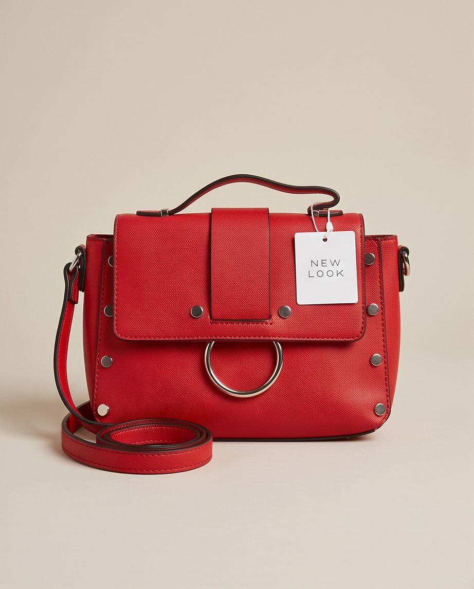 Sac New Look en faux cuir rouge — neuf