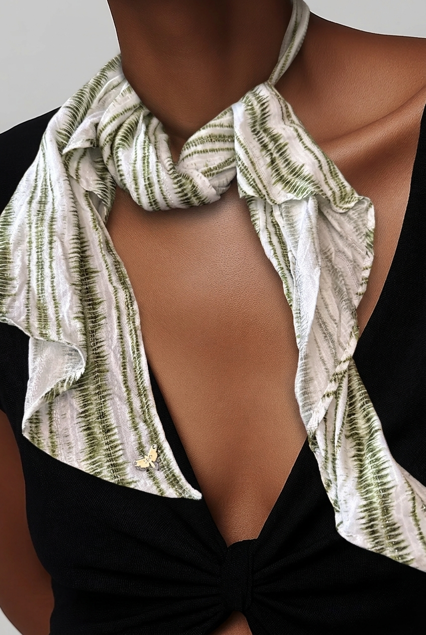 Foulard LPB Léger à Motifs beige — Neuf