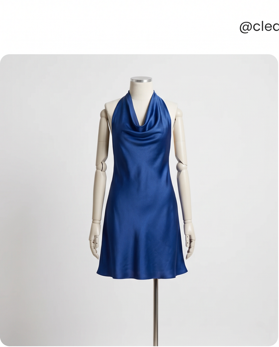 Robe satinée bleue nuit - très bon état - S/M