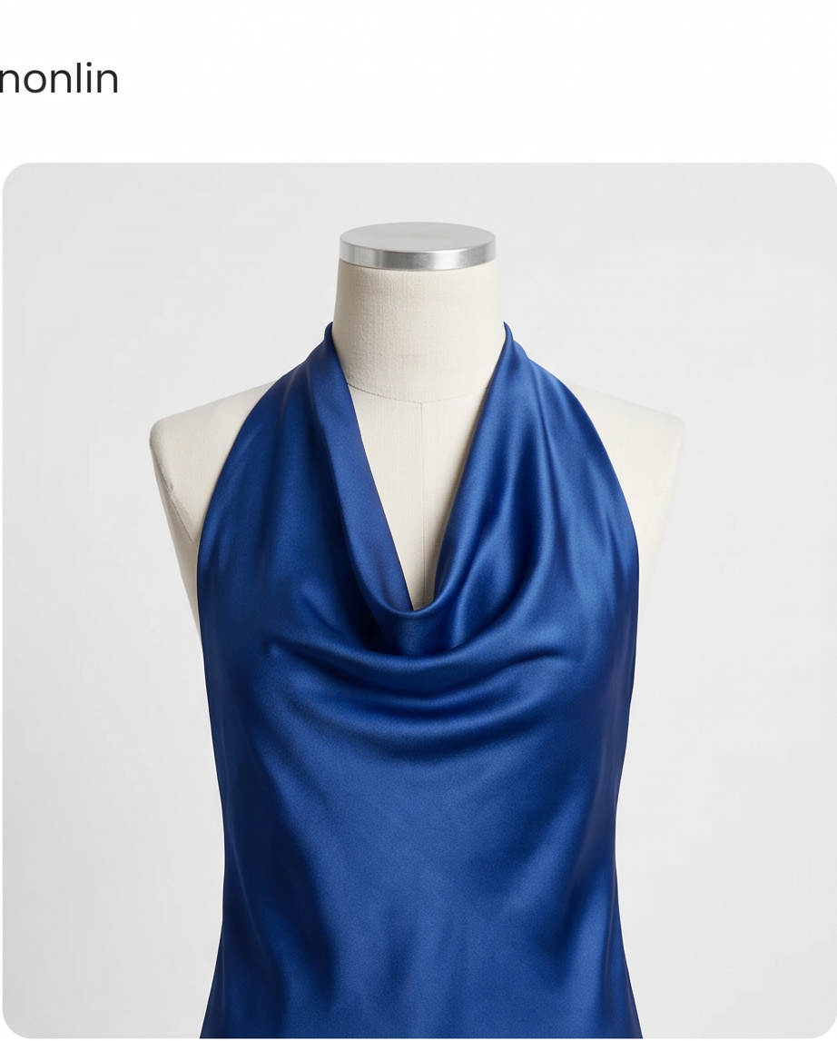 Robe satinée bleue nuit - très bon état - S/M